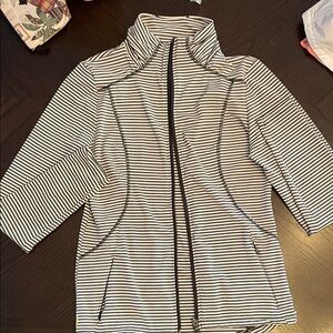 Lole Black and White Striped Utility Jacket